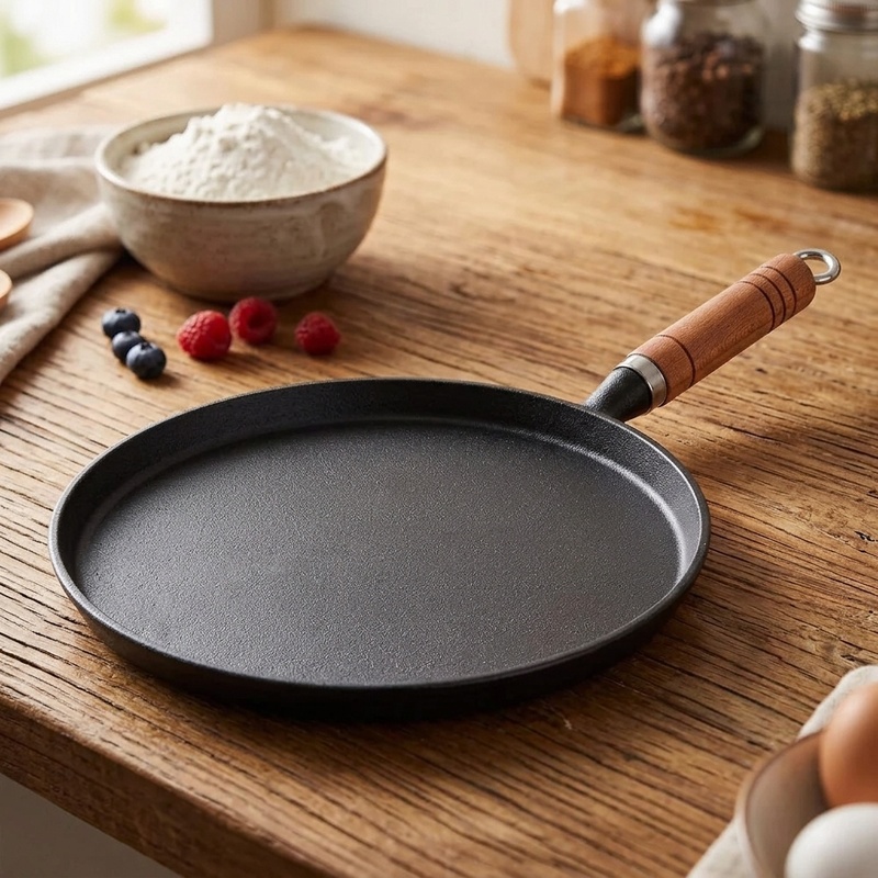 Egg Waffle Pan - 20/23/26cm Dökme Demir Kızartma Tavası Kaplamasız