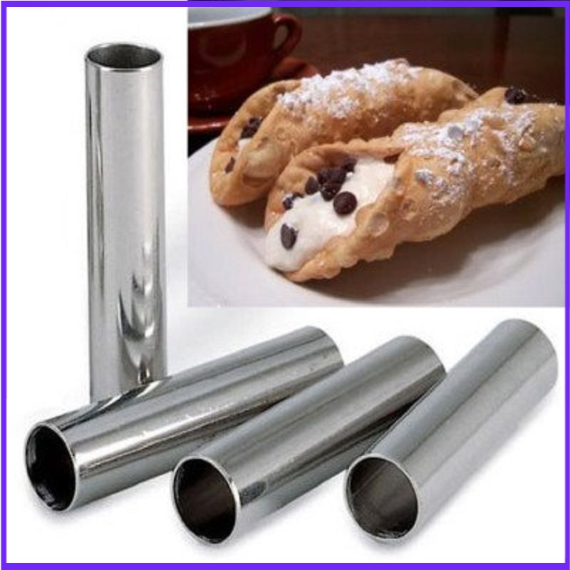 Danish Pancake Pan - Alüminyum Cannoli formları, 4 tüp/paketleri Cannolo